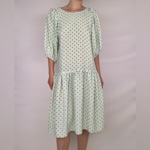 NWT‎ ICHI Dress Greenbriar Green Heart Size 36/4